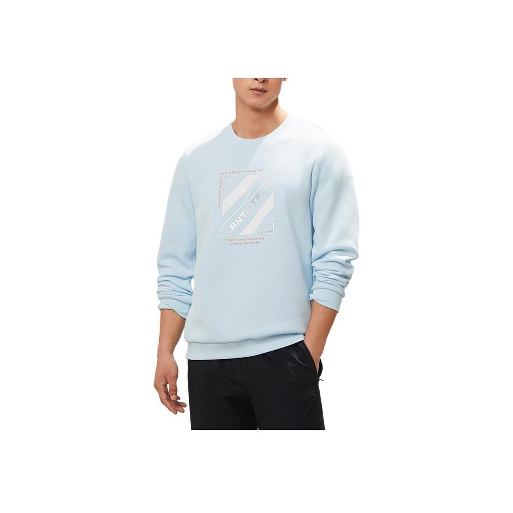 Anta FW22 Letter Pattern Appliqué Pullover Sweatshirt Unisex sweatshirt Blue 152237737-2