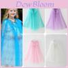 Enchanting Kids Girl Fairy Cape With Sparkly Glitter For Frozen Elsa Dress Up