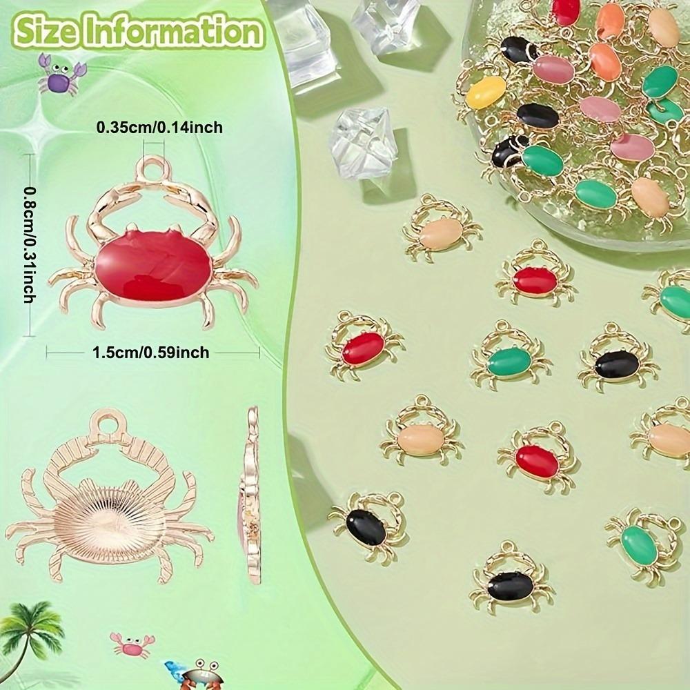 5/10/20pcs Marine Animal Pendant Simple and Elegant Solid Color Crab Keychain DIY Pendant Alloy Drip Oil Necklace Bracelet Accessories
