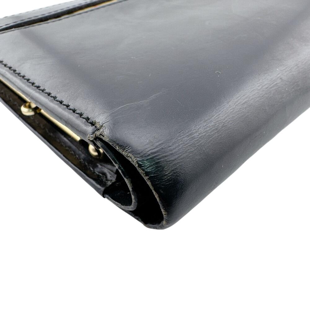BURBERRY Gamaguchi Nova Check leather Bifold Wallet black leather Used