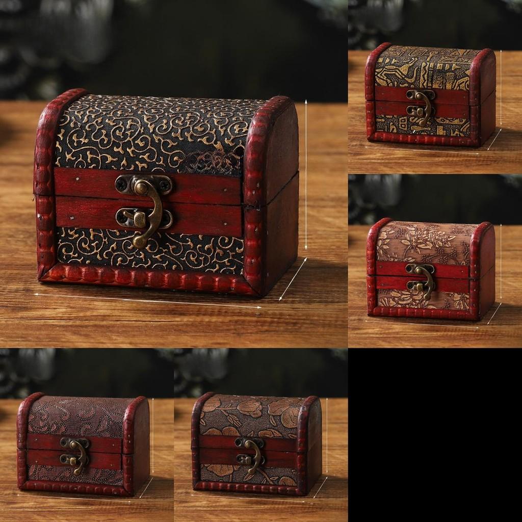 Antique Wooden Jewelry Boxes With Lid For Bedroom And Desk Decorations Gifts