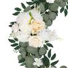 2 Pieces Artificial Floral Swag Wedding Welcome Signs Backdrop Wall Decor Decorative