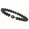 Initial Bracelet for Men and Woman Black Onyx 6mm Beads Bracelet with Letter Relationship Jewelry for Couples Alphabet bracelet