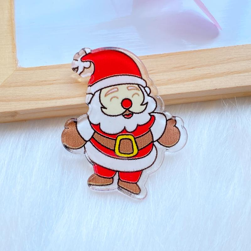 10 Stück Neue Süße Gemischte Glänzende Acryl-Weihnachts-Serie Flache Rückseite Cabochons Scrapbooking DIY Schmuck Bastel-Dekoration Zubehör