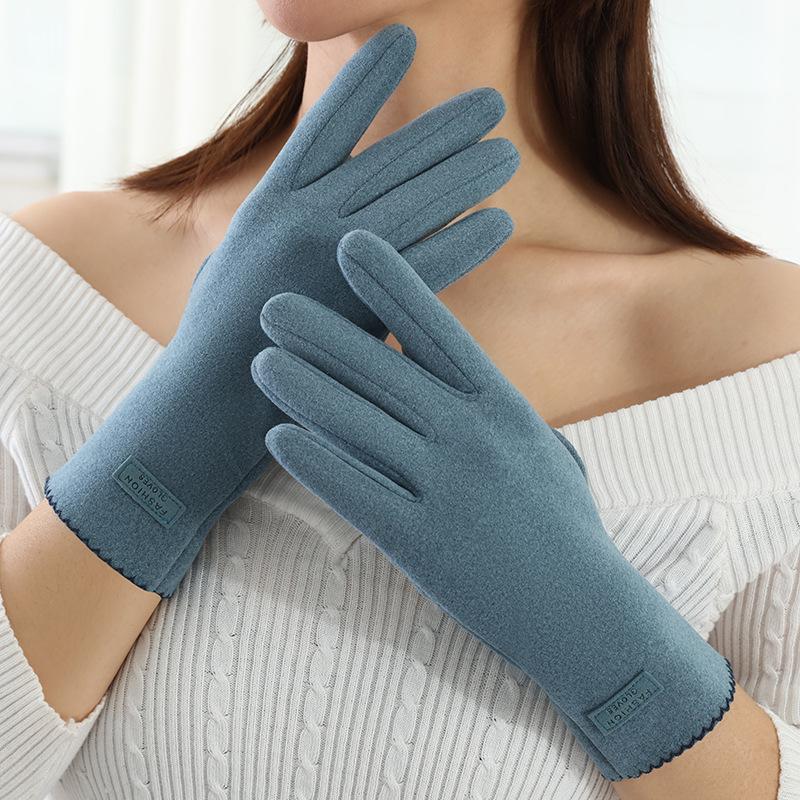 Women's Touchscreen Velvet-Lined Cold-Proof Cycling & Driving Gloves for Autumn/Winter