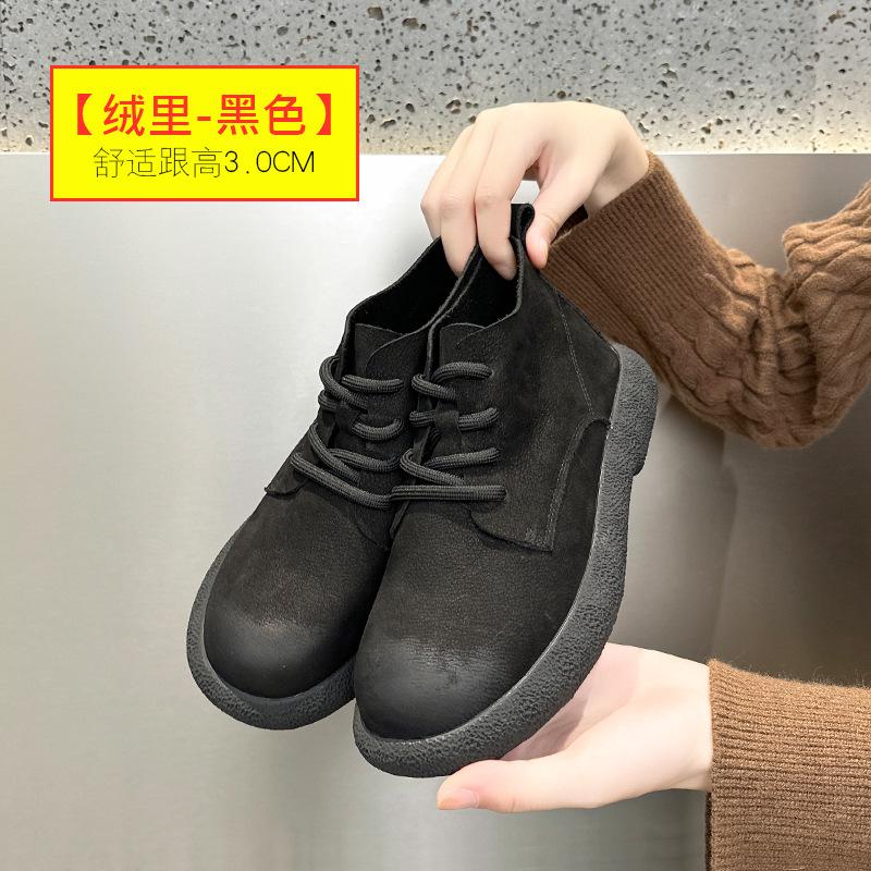 Leather retro short boots children autumn and winter 2025 new flat spring and autumn single boots casual small ankle boots Chelsea boots