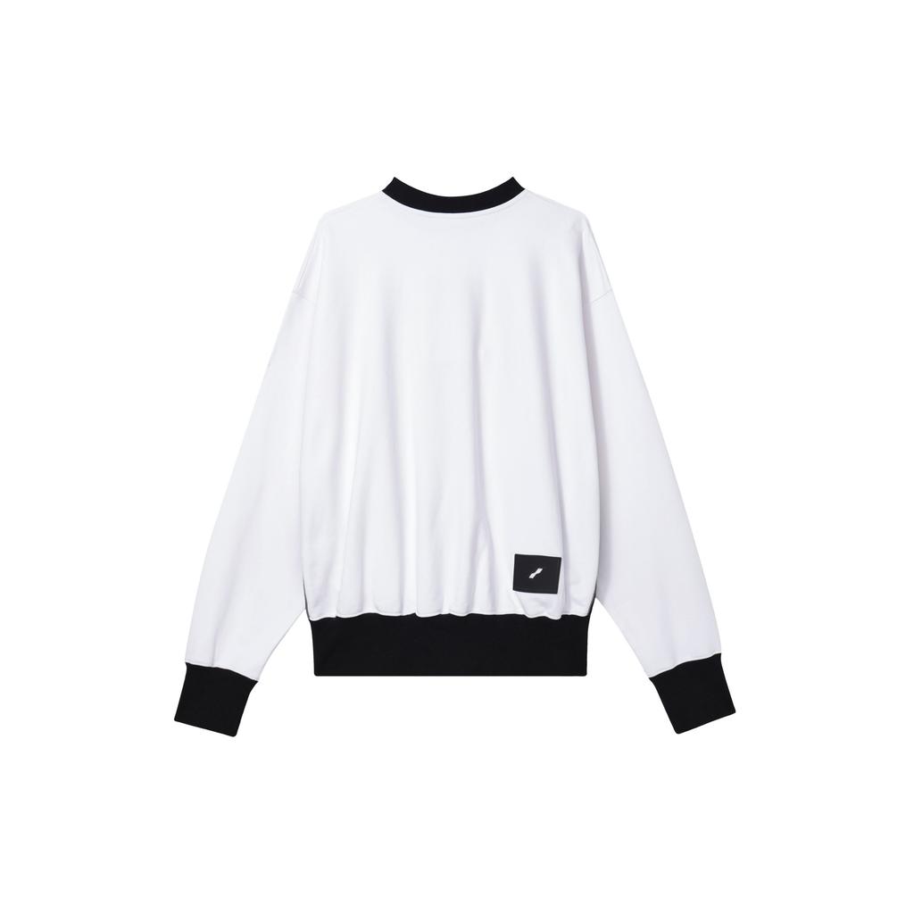 We11done Ss21 Reflective Logo Print Long Sleeve Sweatshirt Unisex sweatshirt White WD-TS1-21-511-U-WH
