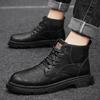 Martin Boots Men's High-top New Leather Boots Casual Leather Shoes Autumn and Winter Student Outdoor Locomotive Boots