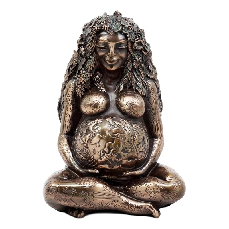 Ebros Gift Millennial Gaia Earth Mother Goddess Te Fiti Statue 7 Tall by Oberon Zell (Bronze Patina)