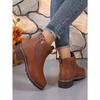 New Plus-size Women's Platform Boots for Autumn and Winter with Belt Buckles Decorated with Round Toe Booties