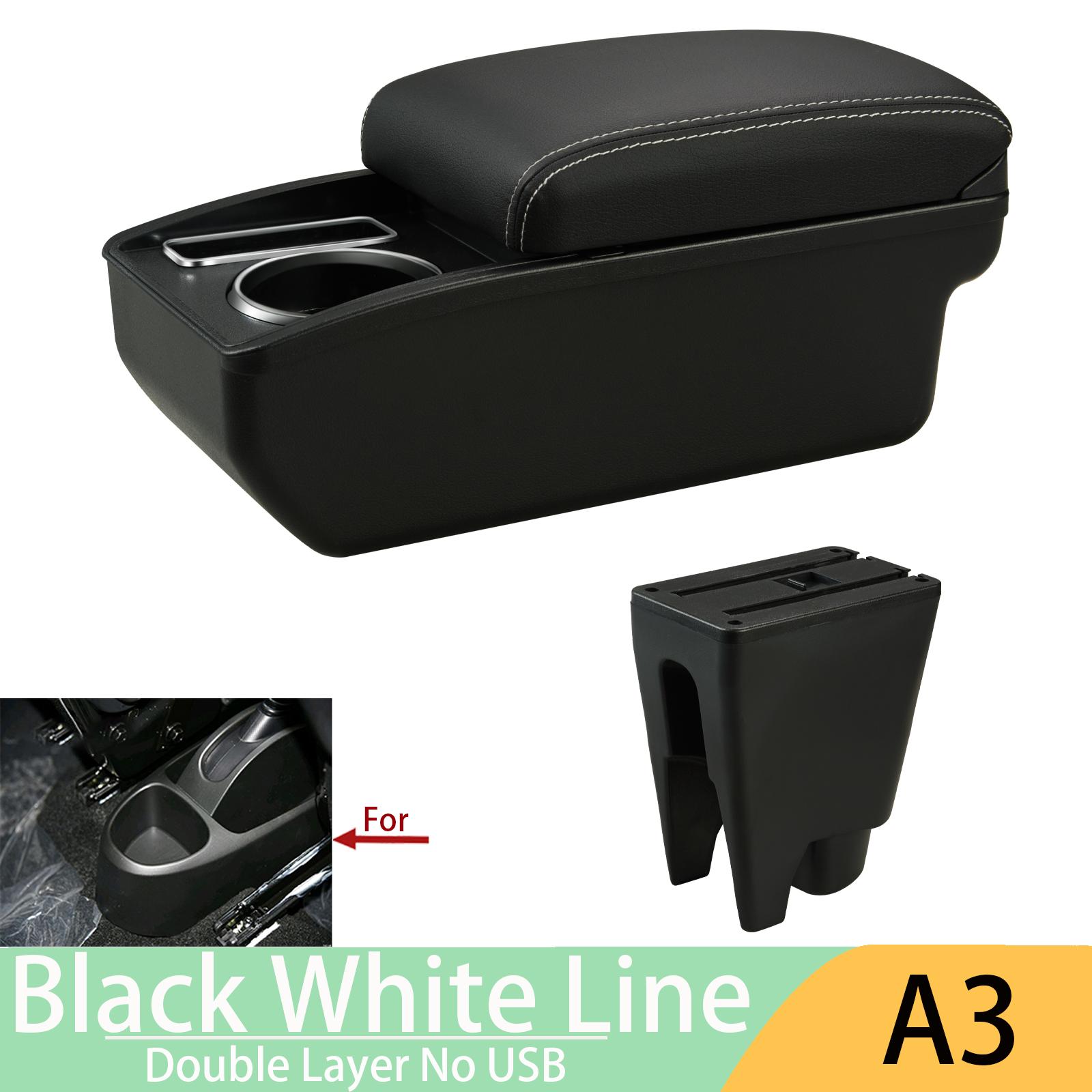 For Peugeot 107 Armrest For Citroen C1 Toyota Etios Aygo BJ Armrest Box Car Accessories Store Box Interior Parts details A3 White Line No USB