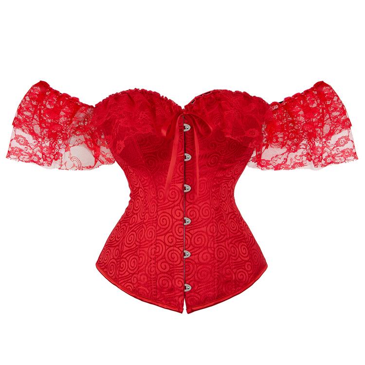 Court Style Jacquard Bodysuit with Lace Straps