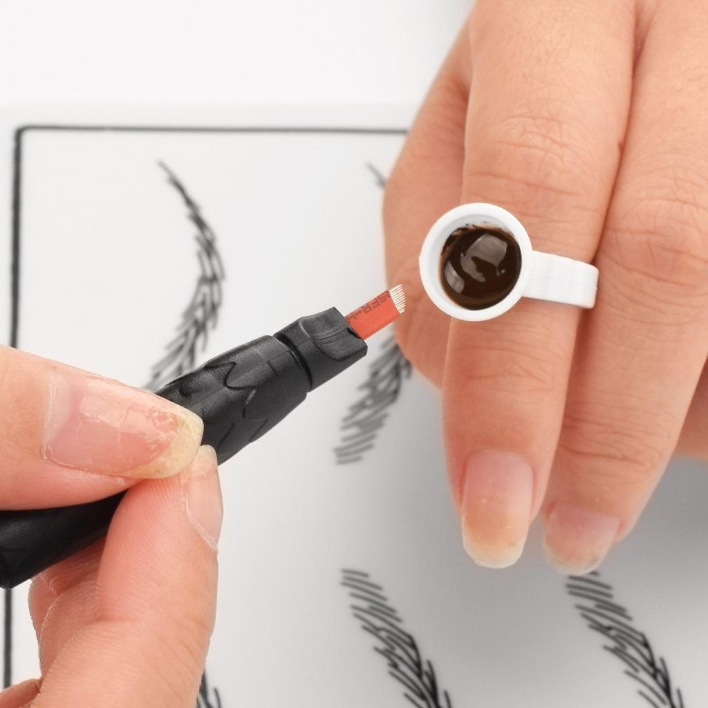 10pcs 12F Microblading Pen Home Salon Ergonomic Disposable Manual Eyebrow Eyeliner Lips Tattoo Pen