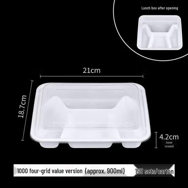 ZLIII Disposable 4-Compartment Food Containers with Lids
