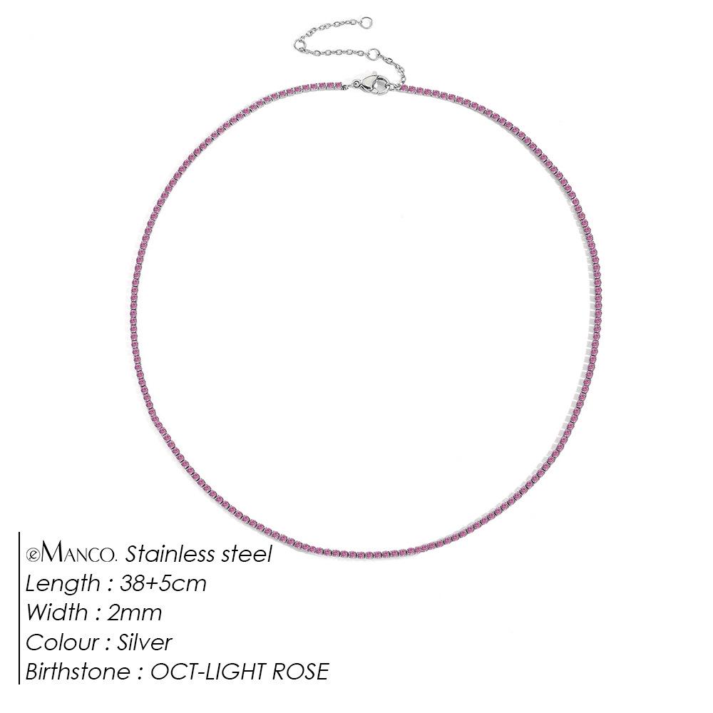 eManco Starry Sky Women's Retro Tennis Necklace - Full Diamond Clavicle Chain with European & American Design, Temperament & Personality Style.