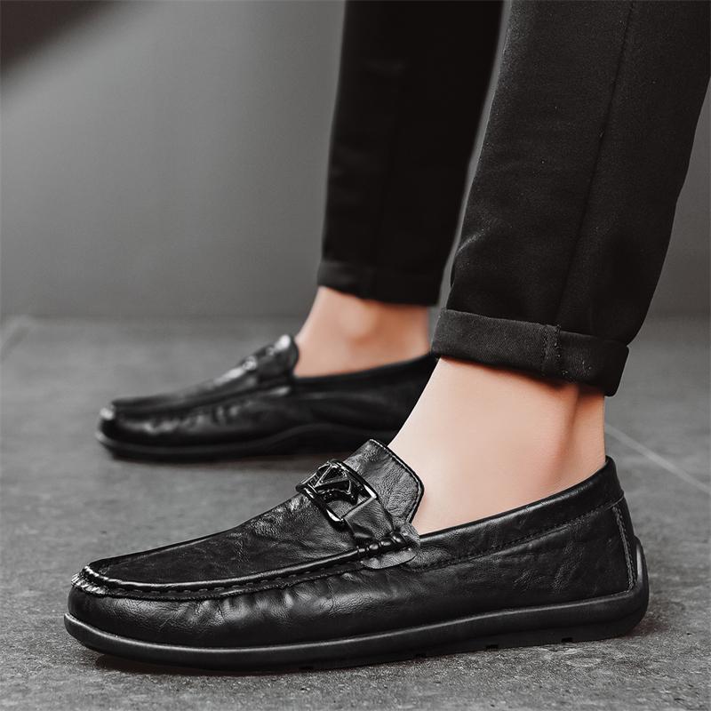 Fashion Male Comfortable Loafers Men Wedding Dress Shoes Men Slip on Driving Shoes Leather Fashion Business Shoes Men Luxury Brand Flats