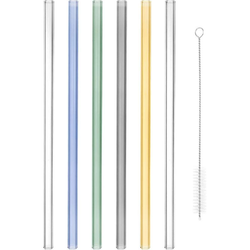 

ПАТИКЛ 12-дюймовые боросиликатные стеклянные трубки, 6 шт. 12 мм наружный диаметр, толщина 2 мм, трубки для выдувания стекла, прямая трубка со щеткой для чистки для изготовления лабораторной посуды, 5