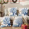 1/4pcs Coastal Ocean Themed Throw Pillow Covers Blue Coral Starfish Decorative Pillowcases for Home Living Room Bedroom Sofa