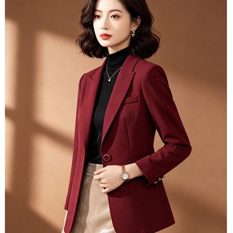 EST+II Women's Elegant Single Button Slim-Fit Blazer