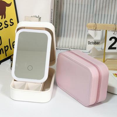 Faltbare Schmuckschatulle mit LED-Make-up-Spiegel: Tragbarer, Multifunktionaler Reiseorganizer