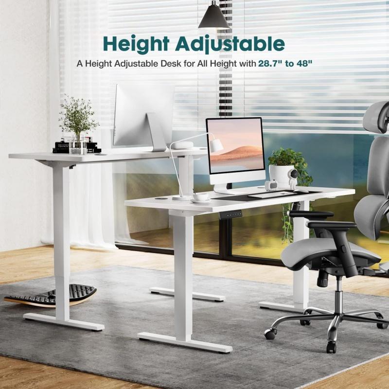 Dual Motor Standing Desk, Electric Height Adjustable Stand Up Desk, Electric Sit Stand Desk for Study Desk Smart Computer Desk