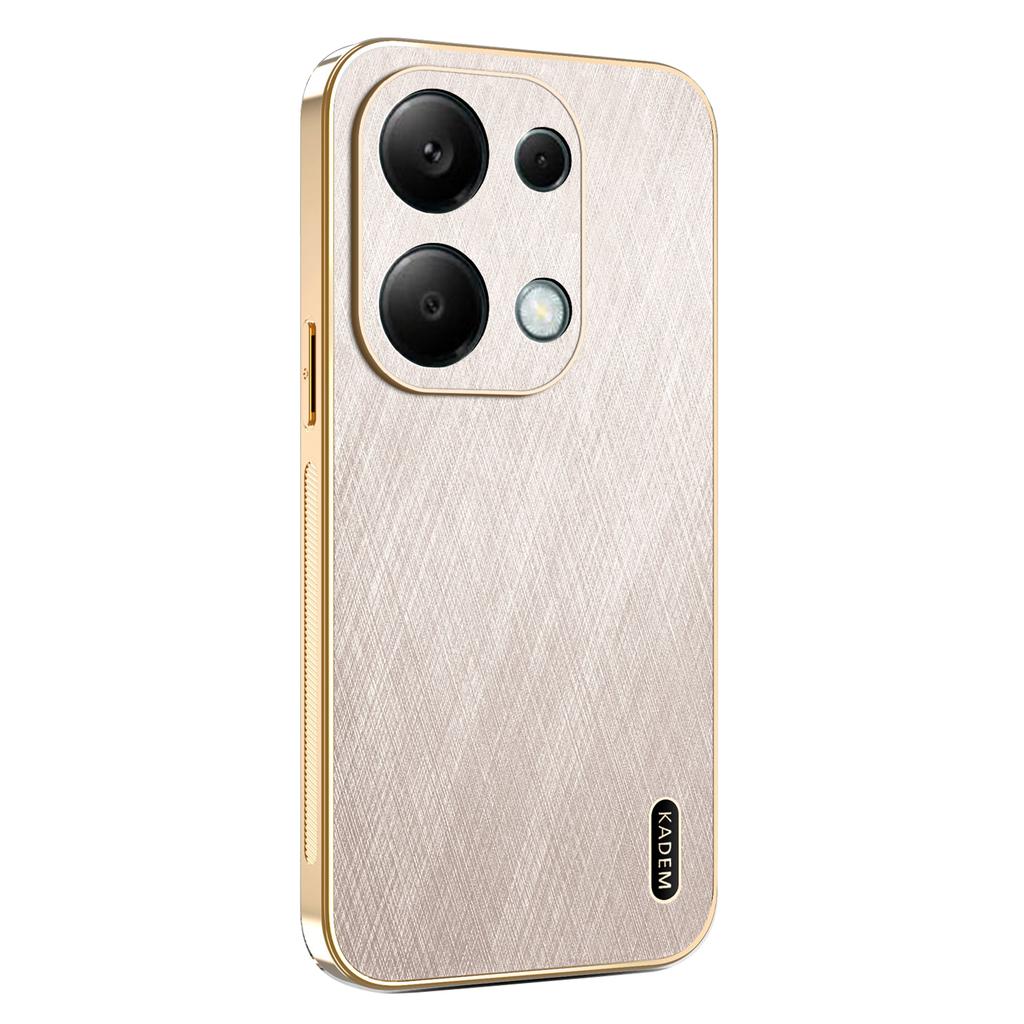 KADEM Phone Case For Xiaomi Redmi Note 13 Pro 4G/Note 14S 4G/Poco M6 Pro 4G,Electroplating Silk Texture PU+TPU Back Cover