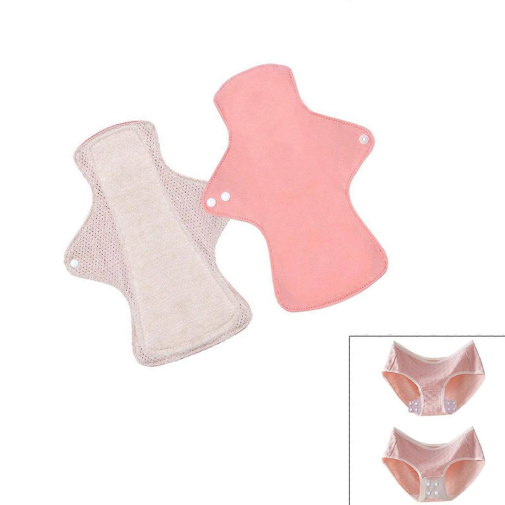 Reusable Leakproof Cotton Menstrual Cloth Pad Washable Sanitary Napkin Panty Liner with Breathable Mesh Design For Women  Yellow