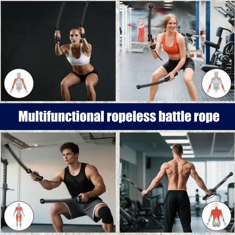 Cordless Battle Rope Weighted Ropeless Battle Rope Trainer Cordless Arm Exerciser for Muscle Strength Cardio Workout for Home