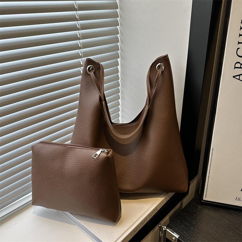 Summer retro commuter bag large-capacity bag women's new popular shoulder bag tote bag bucket bag