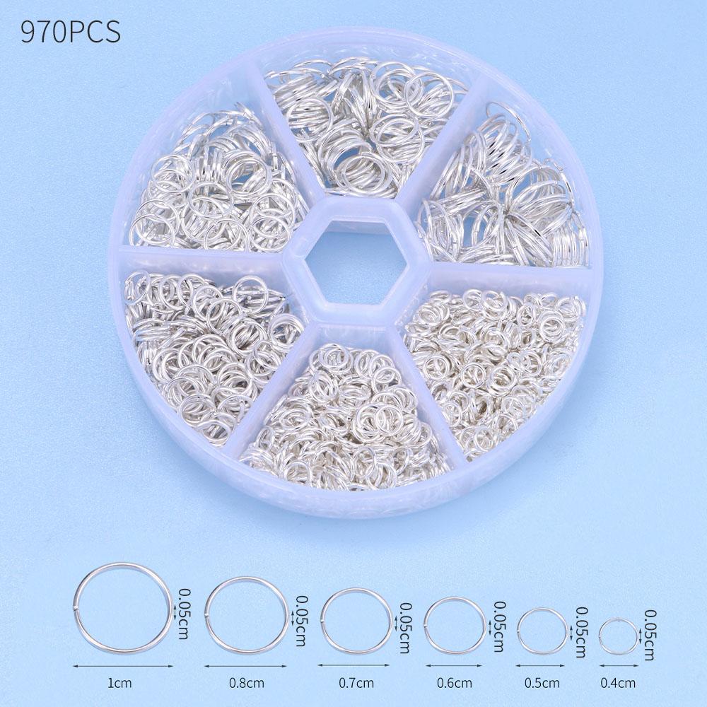 About 1000Pcs 6 Different Sizes Open Jump Rings,4mm 5mm 6mm 8mm 10mm 12mm with 1Pc Jump Ring Open/Close Tool for DIY Crafts Gift