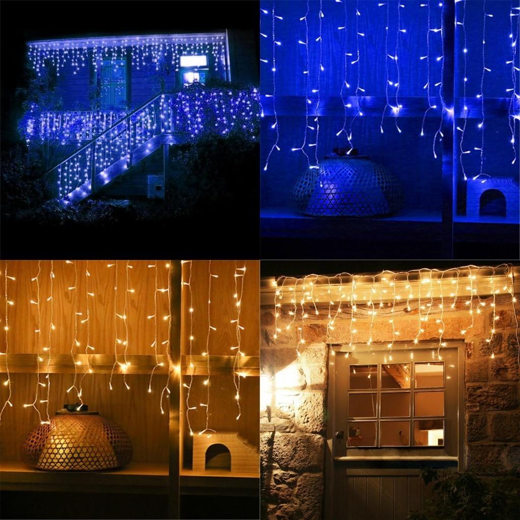 Romantic 13-130ft Curtain Icicle Lights Led Fairy Christmas Indoor Outdoor Wedding Party