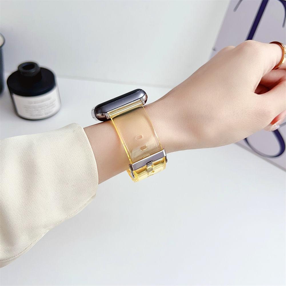 Gelee Transparentes Armband für Apple Watch S10-Silikon Glacier Sport Ersatz-Uhrenarmband für iWatch 10/9/8/7/6/5/4/3/2/1/Se/Ultra/Ultra2 49mm 46mm