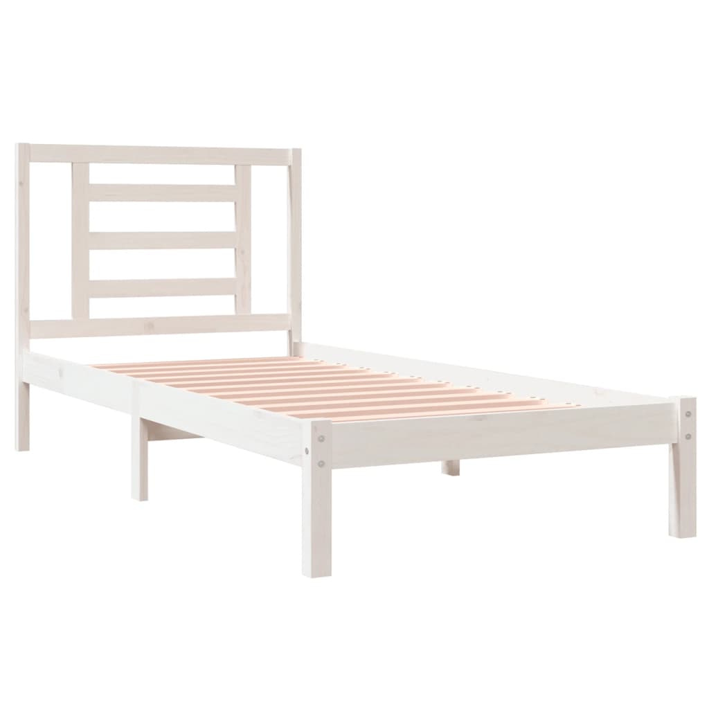 Solid Wood Bed Without Mattress White 90 X 200 Cm Pine Wood