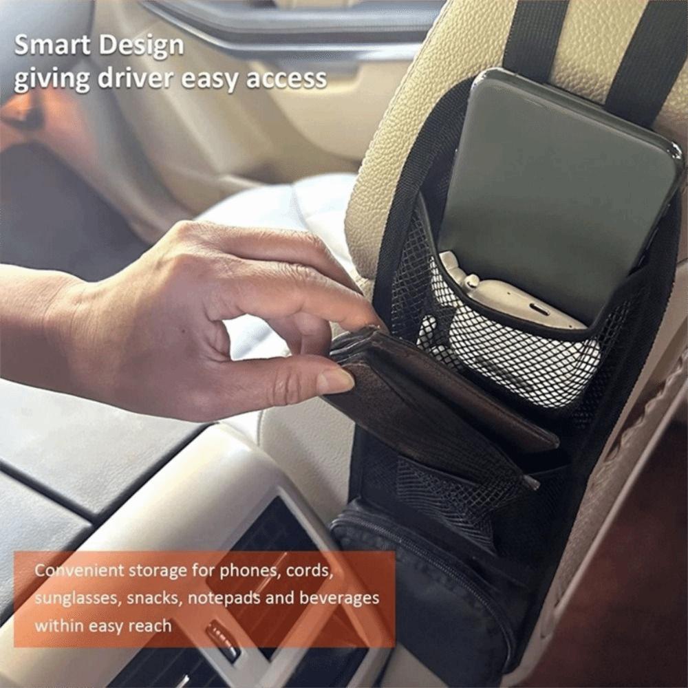 Oxford Cloth Seat Side Storage Bag Lightweight Hanging Car Seat Back Hanging Bag Convenient with Mesh Pocket Sundry Storage Bag