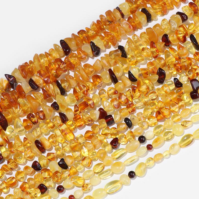 Natural Ambers Stone Bead Irregular Chip Oval Shape Crystal Geavel Bead For Jewelry Making DIY Bracelet Necklace Accessory