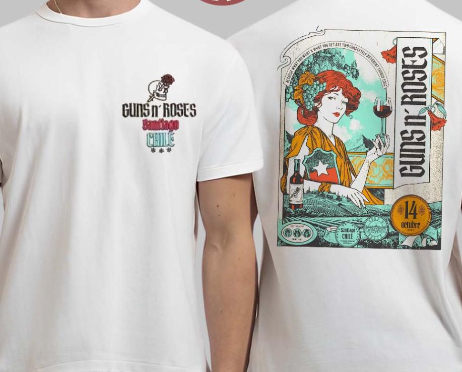 Guns N Roses Santiago Chile 2025 Event short sleeve 2 side shirt VK02441 Unisex T-Shirt XL