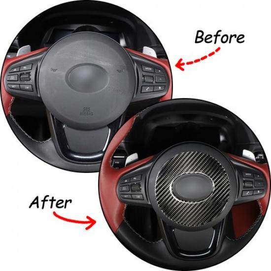 Real Carbon Fiber Steering Wheel  Sticker Cover Trim For Toyota Supra 19-22