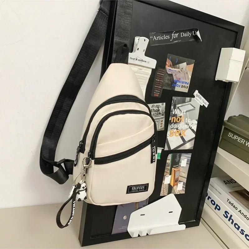 Solid color zipper Oxford product crossbody bag hot sale neutral fashion casual shoulder soft simple popular waist package