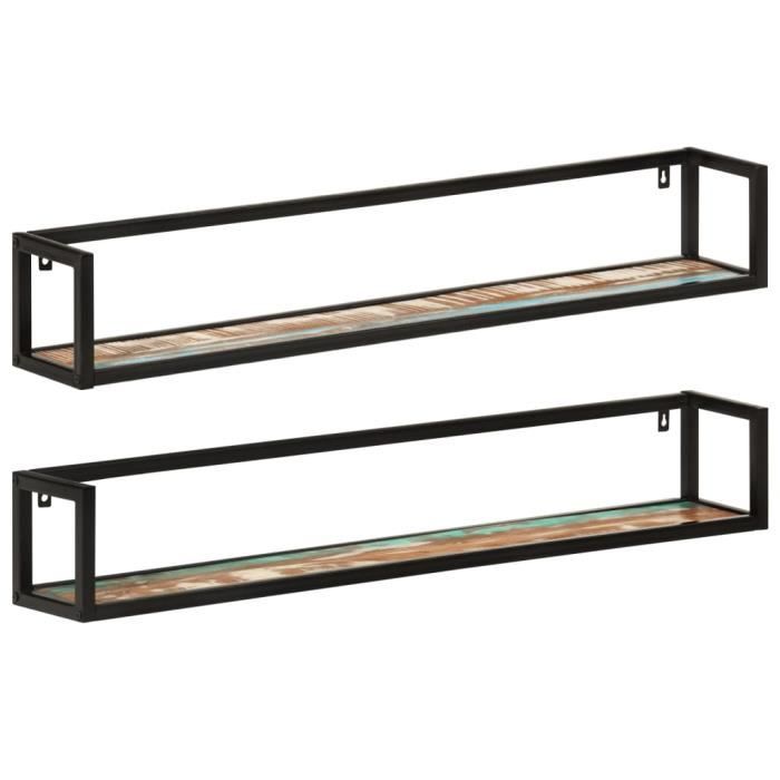 VidaXL Wall Shelves 2 Pcs 110x17x17cm Solid Reclaimed Wood-Iron 353793