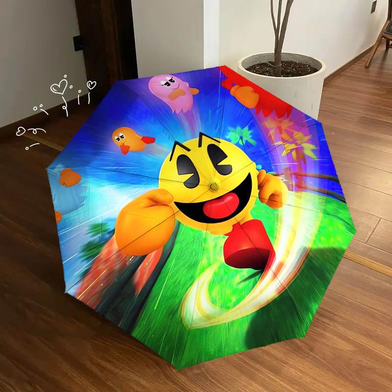 1pc Pac-Man Themed High-quality Umbrella,Automatic Opening and Closing Umbrella,Multi-functional Umbrella G0811253