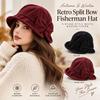 Slit Front Vintage Bucket Hat Cold Resistant Bow Bucket Hat Women's Bucket Hat  Outdoor Wear
