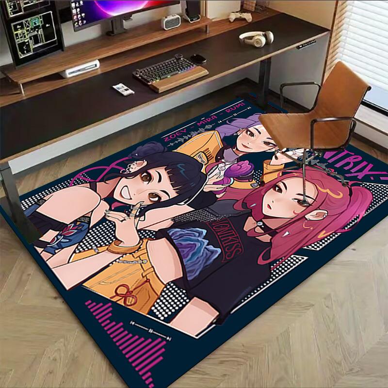 Future Bass Girls Carpet For Playroom Bedroom Living Room Sofa Home Decorkids Game Area Rug Nonslip Floor Mat