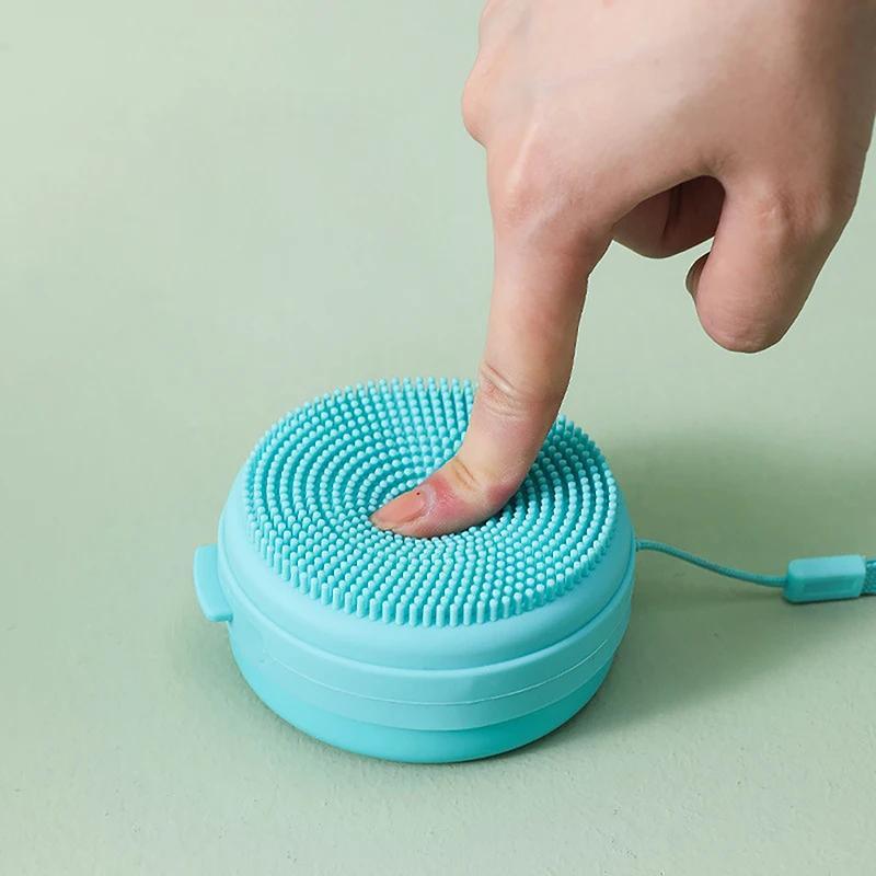 1pc Portable Bathing Brush Hanging Bath Body Scrubber Soap Case Brush Massage Hair Tactile Brush Bath