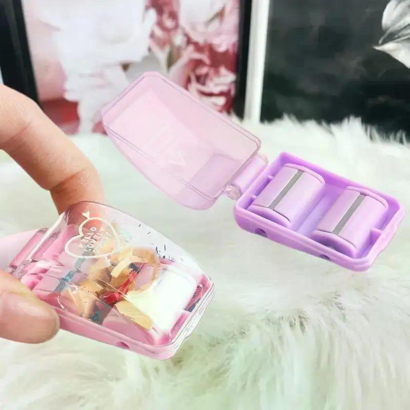 1 Piece Cute Eraser Manual Desktop Sweeper Mini Eraser Crumb Collectors Portable Desktop Vacuum Cleaner Students Gif