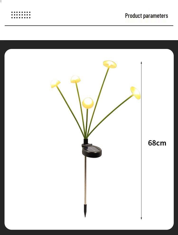 Pilzform Solar-LED-Lichterkette, Wasserdichte Outdoor-Campinglichter, Quallen-Design mit Windbetrieb