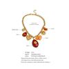 Eetit Red Resin Oval Heart Sun Drop Necklace Golden 316L Stainless Steel Summer Charm Collar Jewelry Waterproof 2025