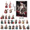 2025 Christmas 24-Day Countdown Calendar 2D Acrylic Cat Christmas Countdown Calendar Advent Near Year Kitten Pendant Ornament