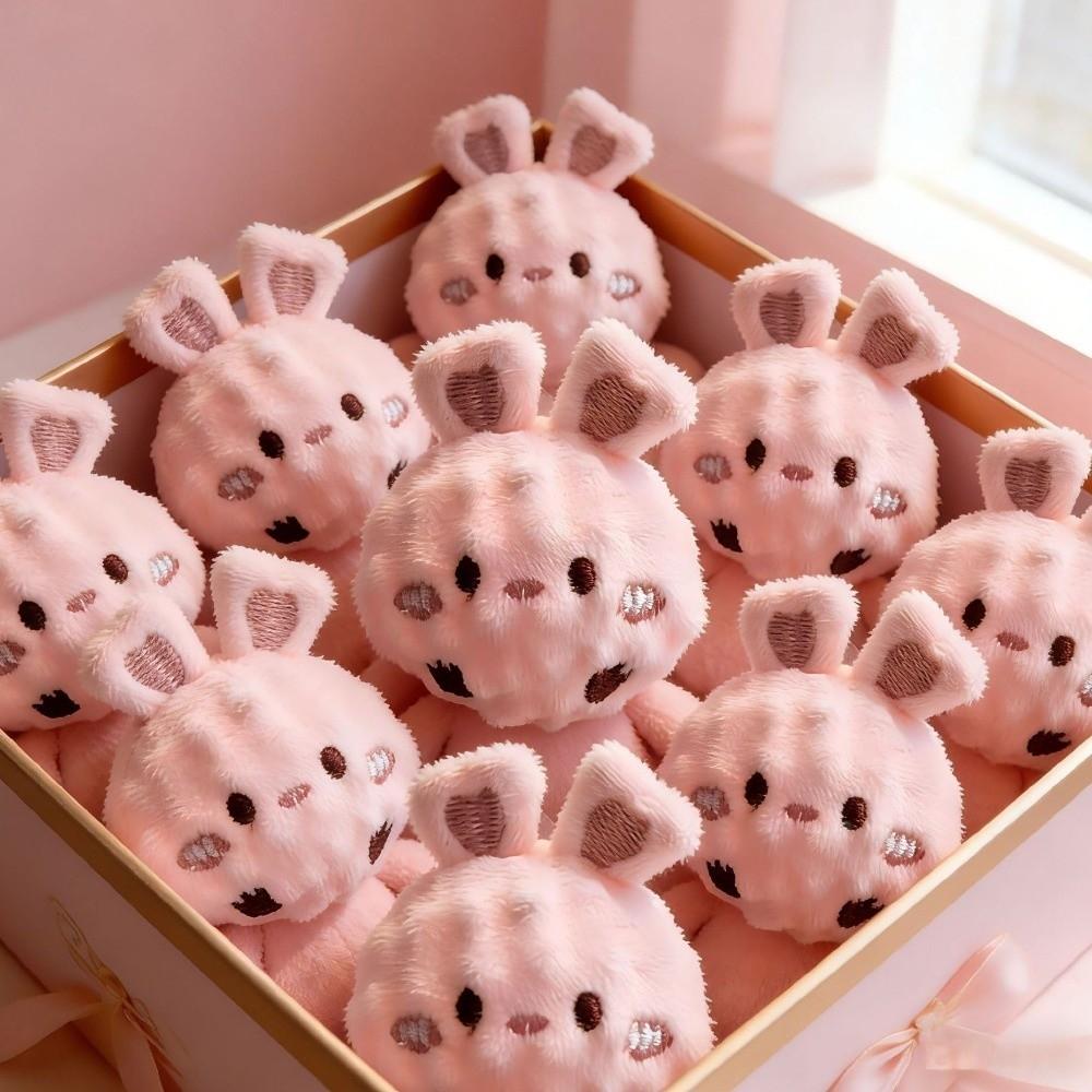 Bunny Shape Plush Dog Toy Ball Colorful Puppy Squeaky Toy Pet Bouncy Ball  Enrichment Exercise
