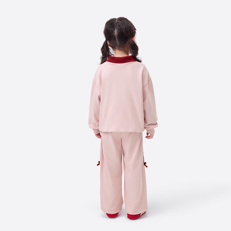 Girls' Little Horse Print Casual Set (Sweatshirt & Pants)