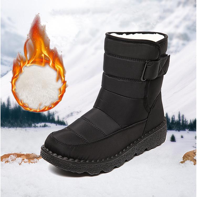Warm Winter Snow Boots Fleece Lined Oxford Cloth Waterproof Boots Women Boots
